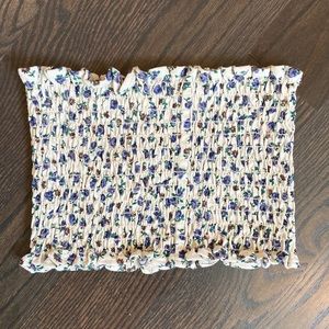 Floral ruffle tube top